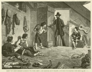 Mazzini Found These Unfortunates Lodged in a Common Room, the Older Ones Were Given a Barrel Organ, the Younger Ones a Squirrel or White Mouse (engraving) by Italian School
