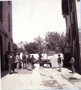 Men Erecting Barricades at Porta Garibaldi, During the Riots in Milan, 6th-9th May 1898
