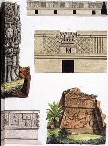 Mexican Antiquities, architectural details from plate 48 of 