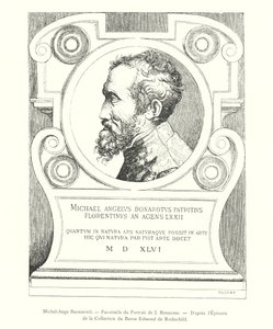 Michelangelo Buonarroti, Facsimile of the Portrait by J Bonasone, After the Proof in the Collection of Baron Edmond de Rothschild by Italian School