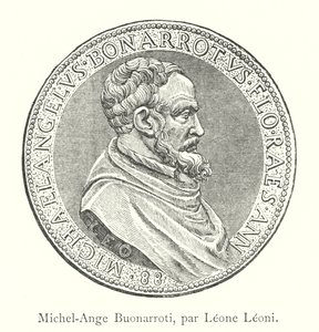 Michelangelo Buonarroti, by Leone Leoni (engraving) by Italian School