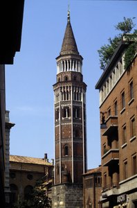 Milan: the bell tower of San Gottardo by Italian School