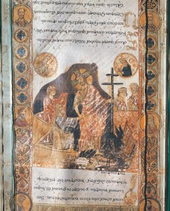 Miniature depicting the Resurrection of Jesus Christ from Exultet I by Italian School