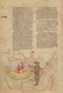 The White Ship Comes to Rescue Percival, from the Queste del Saint Graal, c.1380-85
