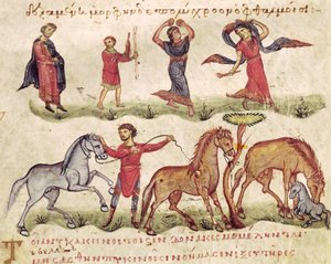 Horse Trainers, illustration from the Halieutica or the Cynegetica by Oppian