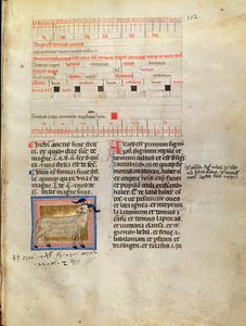 Illuminated calendar page for March, 14th century by Italian School