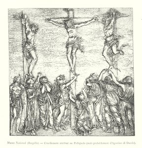 National Museum, Bargello, Crucifixion Attributed to Pollaiuolo, but Probably by Agostino di Duccio (engraving) by Italian School