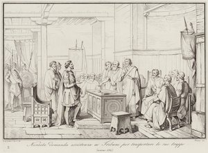 Nersete asks the Tribunes for assistance to transport his troops, 552 by Italian School