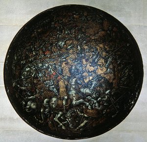Pageant Shield featuring scenes from Roman history by Italian School