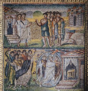 Panel with Mosaic, Central Nave, Basilica of Santa Maria Maggiore, Rome, Italy by Italian School