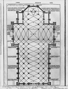 Plan of Milan Cathedral, illustration from De Architectura by Vitruvius, Como, 1521