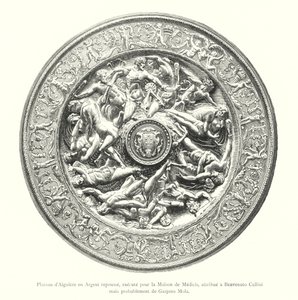 Silver Ewer Tray, Made for the House of Medici, Attributed to Benvenuto Cellini but Probably by Gaspero Mola (engraving) by Italian School