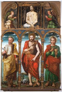 Polyptych of Saint John the Baptist with Saint Peter and Saint John the Evangelist, first half of the 16th century by Italian School