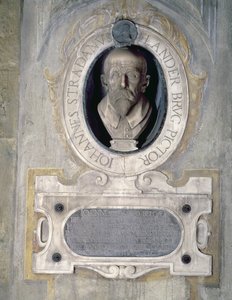 Portrait bust of Joannes Stradanus, Flemish-born painter, draughtman and tapestry designer, born Jan van der Straet in Bruges, worked in Italy, also known as Giovanni Stradano