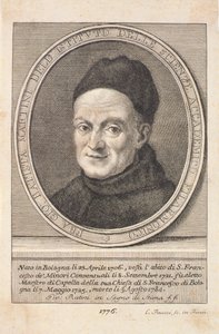 Portrait of Padre Giovanni Battista Martini engraved by Faucci