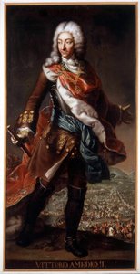 Portrait of Vittorio Amedeo II di Savoia called the Volpe Savoiarda (1666-1732) (Victor Amedee II or Victor-Amedee), Duke of Savoy and King of Sicily then of Sardinia. Painting preserved at Castle A. Racconigi