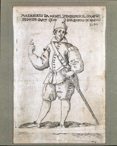 Portrait of the Neapolitan fisherman and revolutionary Masaniello (1623-1647) by Italian School