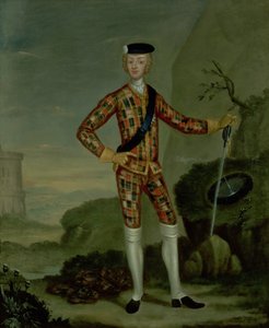 Prince Charles Edward (Bonnie Prince Charlie) in Tartan