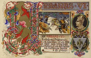 Printed Commemoration of Pope Urban VI by Italian School
