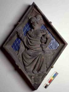 Prudence, relief tile from the Campanile by Italian School