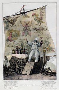 Pulcinella returning from Moon