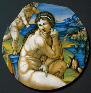 Representation of Venus, Ceramic plate, Faenza, Italy