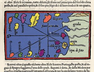 Representation of the Islands of Cape Verde. Isolario by Benedetto Bordone. Venice 1547
