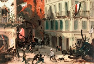 Five Days of Milan: Barricades Near Pusterla Beatrice Gate on March 22nd (1848)