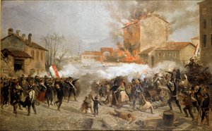 Revolutions of 1848, Five Days of Milan: insurgents take over Porta Tosa on March 22nd by Italian School