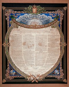 Risorgimento: Constitution Proclaimed by King Ferdinand II of the Two Sicilies in 1847 by Italian School