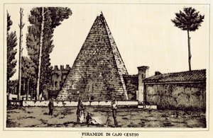 Rome: Pyramid of Cestius by Italian School