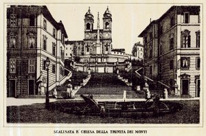 Rome: Steps and Church of Trinita dei Monti by Italian School