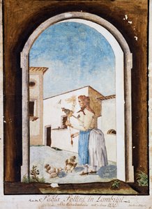 Romagna woman, Watercolour and ink, Italy