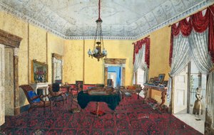 Room interior with view over the Gulf of Naples