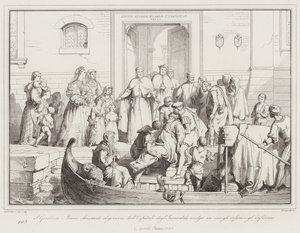 Saint Jerome Miani Called to Govern the Hospital of the Incurables, Welcomes Orphans and the Sick by Italian School