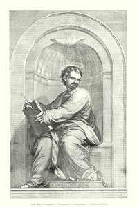 Saint Mark the Evangelist, Panel by Fra Bartolommeo, Pitti Collection (engraving) by Italian School