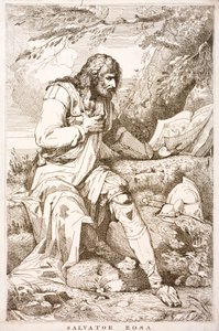 Salvator Rosa, Italian Baroque painter, poet and printmaker (engraving) by Italian School