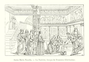 Santa Maria Novella, The Nativity, fresco by Domenico Ghirlandajo by Italian School