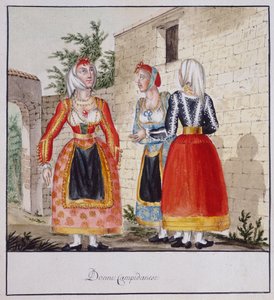 Sardinian women in costumes from Campidano, Luzzetti Collection