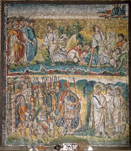 Scenes from The Book of Joshua: The taking of Jericho, The seven priests carrying the Ark of the Covenant by Italian School