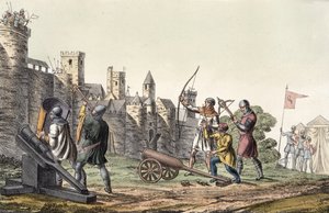Soldiers and Artillery of the 15th Century, plate 16 from The History of the Nations by Italian School