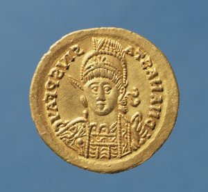 Solidus Minted by Theodoric I, Ostrogothic King of Italy Copying a Solidus of Anastasius Byzantine Emperor