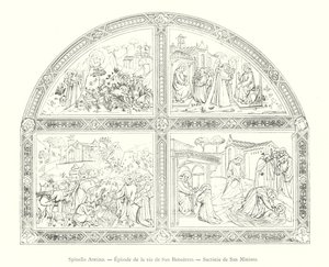 Spinello Aretino, Episode from the Life of San Benedetto, Sacristy of San Miniato (engraving) by Italian School