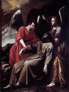 St Francis of Assisi Comforted by the Angels After Receiving the Stigmata by Italian School