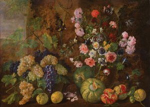 Still Life of Fruits and Flowers
