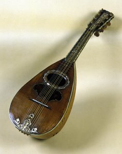 Still life of Neapolitan mandolin invented by Giuseppe Filano. Naples 1784 by Italian School