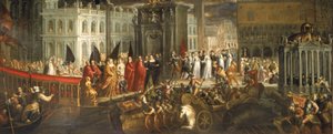 The Arrival of Morosina Morosini Grimani at the Palazzo Ducale, Venice by Italian School