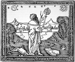 The Astrologer Albumasar, copy of an illustration from his Introductorium in Astronomiam, Venice 1506, used in a History of Magic, published late 19th century by Italian School
