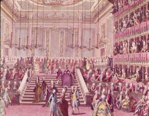 The Ball at the Teatro San Benoit in Venice on the 22nd January 1782 by Italian School