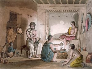 The Hazorta tribe of Abyssinia who live in rock-cut houses by Italian School